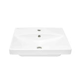 Bel viseče keramični umivalnik SAT Brevis 50,5x40 cm s prelivom in odprtino pro armaturo na sredini