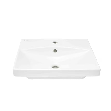 Bílé závěsné keramické umyvadlo SAT Brevis 50,5x40 cm s přepadem a otvorem pro baterii uprostřed
