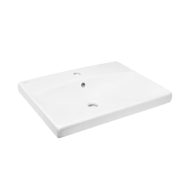 Bílé závěsné keramické umyvadlo SAT Brevis 60x45 cm s přepadem a otvorem pro baterii
