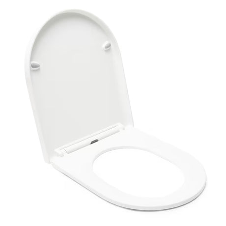 Bílé WC sedátko SAT Brevis se SoftClose a EasyLock pro snadné sejmutí a čištění.