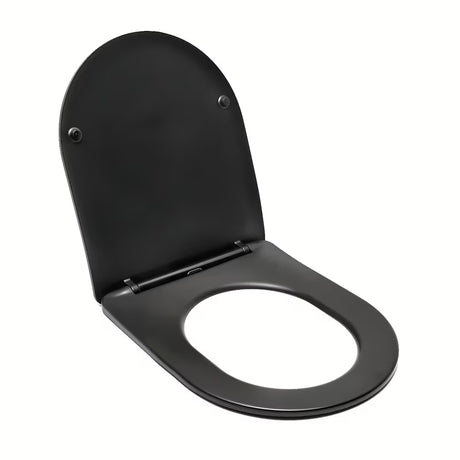 Černé WC sedátko SAT Brevis se SoftClose a snadným sejmutím pro čištění
