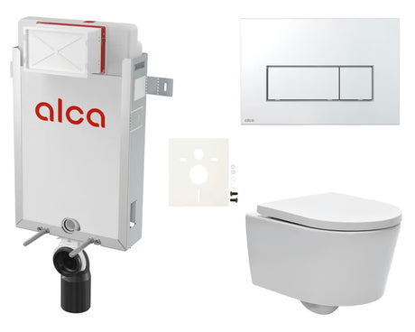 Závěsný WC set SAT Brevis s podomítkovým modulem Alca a duroplastovým sedátkem SoftClose