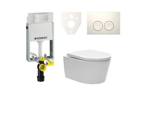 Závěsný WC set SAT Brevis s podomítkovým modulem Geberit k zazdění a sedátkem SoftClose a EasyLock