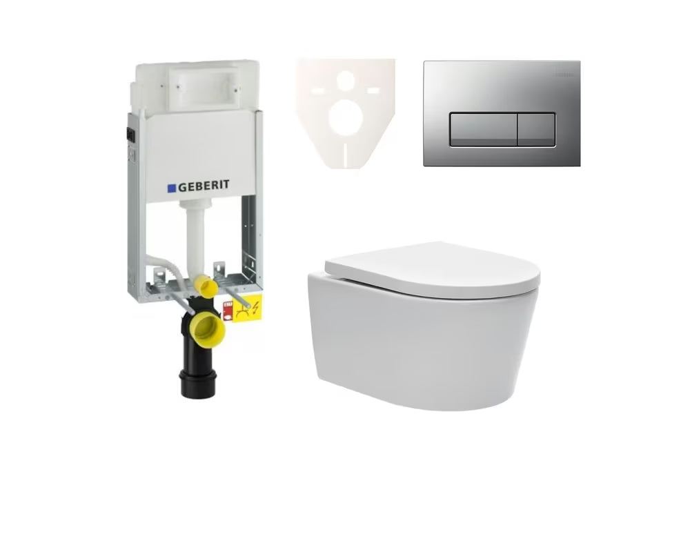 Viseči WC set SAT Brevis s podometnim modulom Geberit Kombifix in aktivacijsko tipko