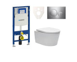 Viseči WC set SAT Brevis z instalacijskim sistemom in splakovalnikom Geberit Duofix pro za predstensko montažo