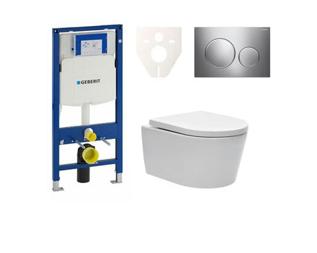 Závěsný WC set SAT Brevis s instalačním systémem a nádržkou Geberit Duofix pro předstěnovou montáž