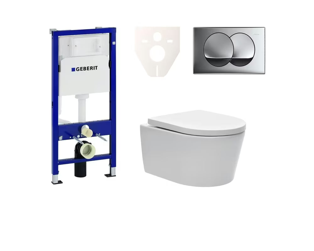 Viseči WC set SAT Brevis s podometnim modulom Geberit Duofix in sedežem mehko Zapiranje Soft Close