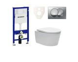 Viseći WC set SAT Brevis s podžbuknim modulom Geberit Duofix i tipkom za ispiranje