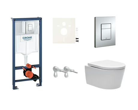 Závěsný WC set SAT Brevis s modulem Grohe Rapid SL a ovládacím tlačítkem Skate Cosmopolitan