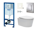 Viseči WC set SAT Brevis s podometnim splakovalnikom Grohe Rapid SL in sedežem s mehko Zapiranje Soft Close ter EasyLock