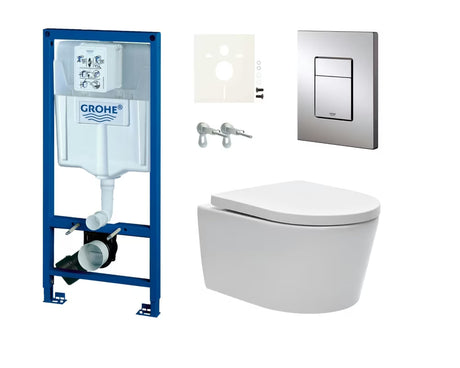 Závěsný WC set SAT Brevis s podomítkovou nádržkou Grohe Rapid SL a sedátkem s SoftClose a EasyLock