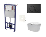 Závěsný WC set SAT Brevis s podomítkovým modulem, ovládacím tlačítkem a sedátkem s funkcí SoftClose