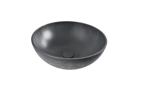 Antracitové betonové umyvadlo na desku SAT Cemento 42x42 cm s tenkými stěnami