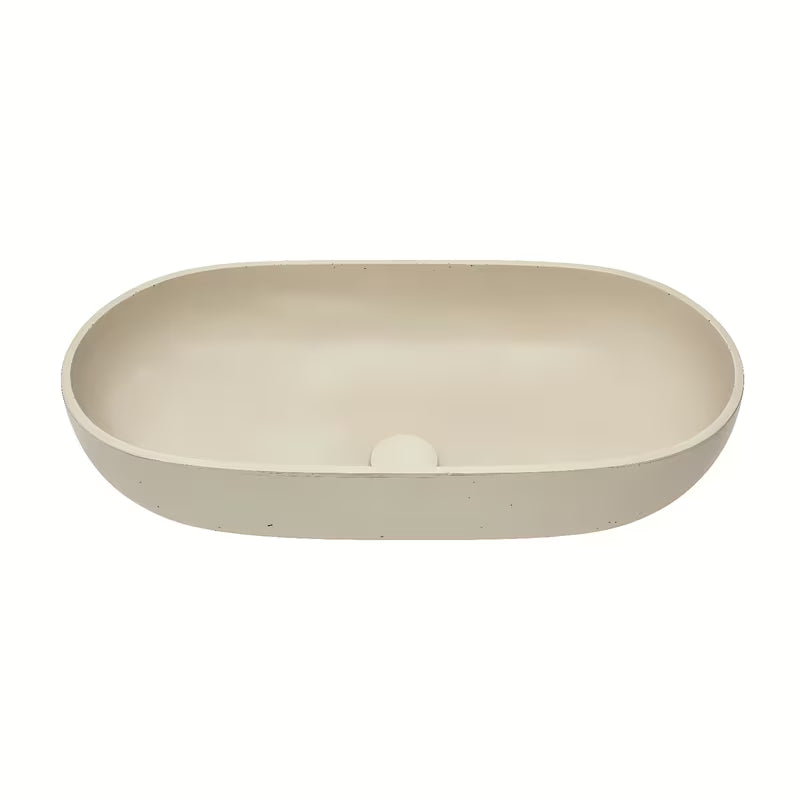 Pískové betonové umyvadlo SAT Cemento na desku 65x35 cm s tenkými stěnami
