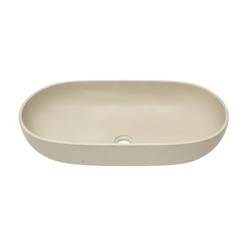 Pískové betonové umyvadlo SAT Cemento na desku 65x35 cm s tenkými stěnami