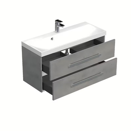 Závěsná koupelnová skříňka s umyvadlem SAT Cube Way v imitaci betonu 100x53x40 cm