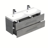 Závěsná koupelnová skříňka SAT Cube Way s dvojumyvadlem v dekoru beton 120x53x40 cm