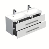 Závěsná koupelnová skříňka SAT Cube Way s dvojumyvadlem 120x40 cm v bílé barvě