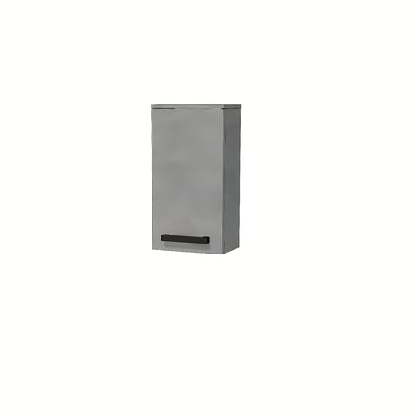 Nízká závěsná koupelnová skříňka SAT Cube Way v dekoru imitace betonu s černými úchytkami