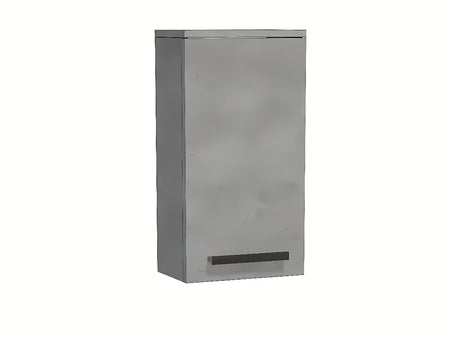 Nízká závěsná koupelnová skříňka SAT Cube Way v imitaci betonu 32,5x63x20 cm s chromovými úchytkami