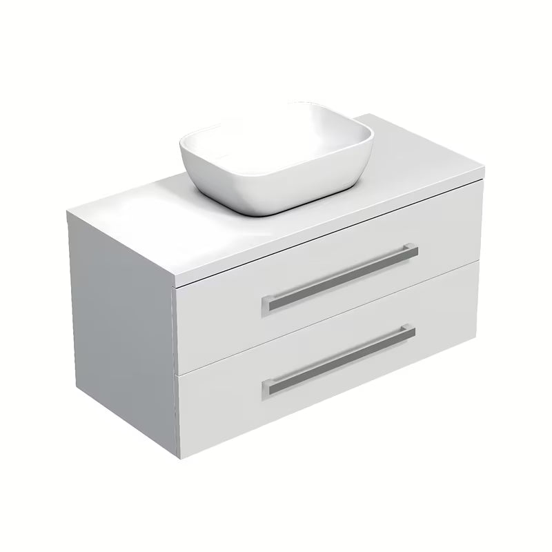 Závěsná koupelnová skříňka SAT Cube Way s krycí deskou v bílém lesku 100x46x53 cm