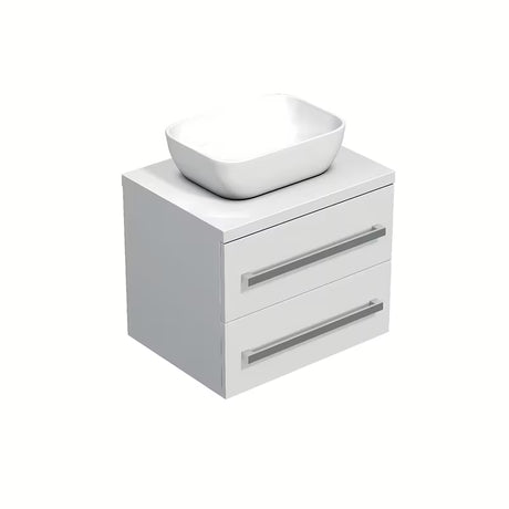 Závěsná koupelnová skříňka SAT Cube Way 60x46x53 cm v bílém lesku s krycí deskou