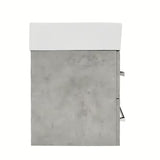 Závěsná koupelnová skříňka SAT Cube Way s keramickým umyvadlem v dekoru beton 60x46x53 cm