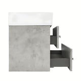 Závěsná koupelnová skříňka SAT Cube Way s keramickým umyvadlem v dekoru beton 60x46x53 cm