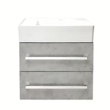 Viseča kopalniška omarica s keramičnim umivalnikom SAT Cube Way 60x46 cm v dekorju beton
