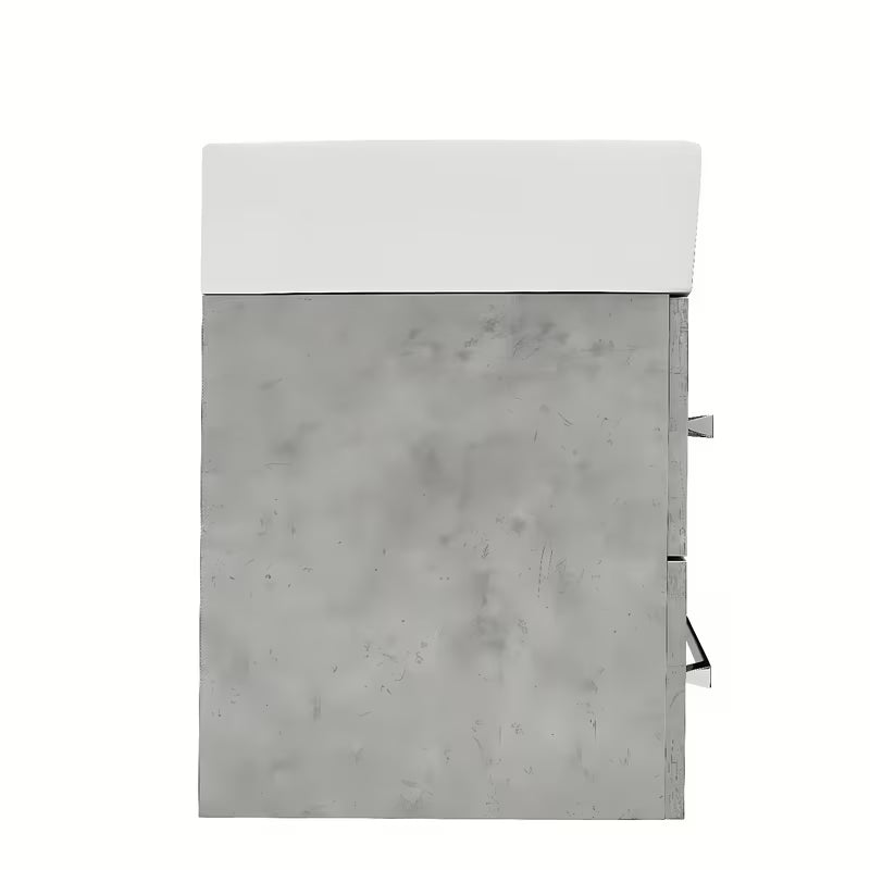 Viseča kopalniška omarica s keramičnim umivalnikom SAT Cube Way 60x46 cm v dekorju beton