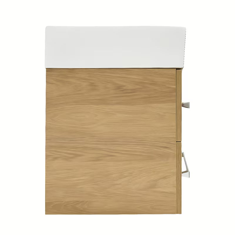 Viseća kupaonski ormarić s keramičkim umivaonikom SAT Cube Way u dekoru hrasta hickory