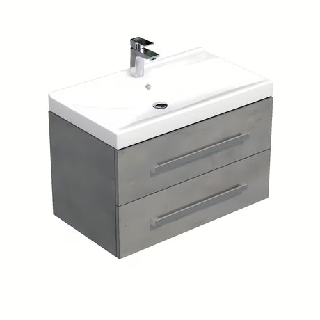 SAT Cube Way závěsná skříňka s keramickým umyvadlem v imitaci betonu, 80x46x53 cm