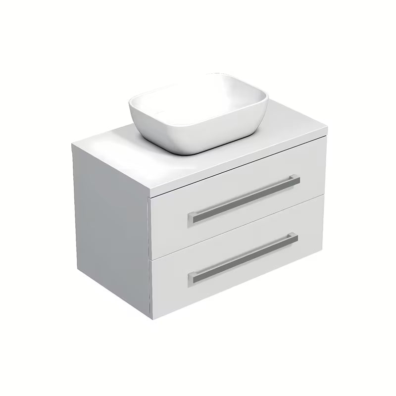 Závěsná koupelnová skříňka SAT Cube Way 80x53x46 cm v bílém lesku s krycí deskou