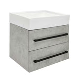 Závěsná koupelnová skříňka s keramickým umyvadlem SAT Cube Way v dekoru beton 60x46x53 cm