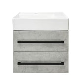 Závěsná koupelnová skříňka s keramickým umyvadlem SAT Cube Way v dekoru beton 60x46x53 cm