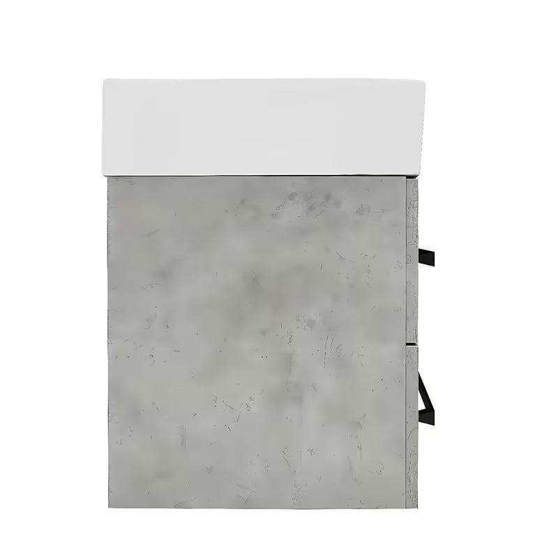 Závěsná koupelnová skříňka s keramickým umyvadlem SAT Cube Way v dekoru beton 60x46x53 cm