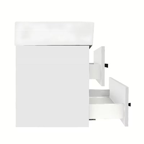 Závěsná koupelnová skříňka s keramickým umyvadlem SAT Cube Way v bílém lesku 60x53x46 cm