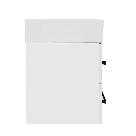 Závěsná koupelnová skříňka SAT Cube Way s keramickým umyvadlem v bílém lesku 60x46x53 cm