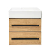 Závěsná koupelnová skříňka s keramickým umyvadlem SAT Cube Way 60x53x46 cm v dekoru dub hickory