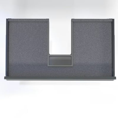 Závěsná koupelnová skříňka SAT Cube Way s keramickým umyvadlem v imitaci betonu a černými úchytkami.