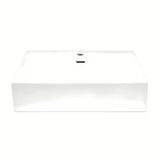 Bílé keramické závěsné umyvadlo SAT Cube Way 60x42 cm s otvorem pro baterii uprostřed