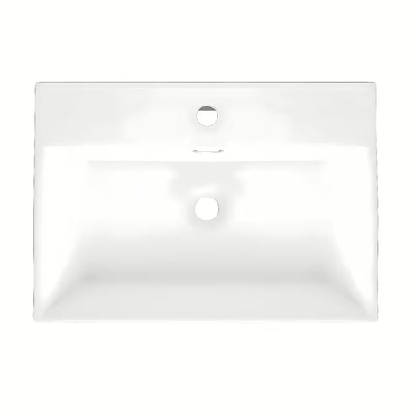 Bílé keramické závěsné umyvadlo SAT Cube Way 60x42 cm s otvorem pro baterii uprostřed