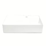 Bílé keramické závěsné umyvadlo SAT Cube Way 60x46 cm s odkládací plochou vlevo