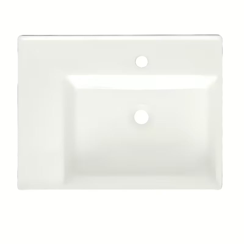 Bílé keramické závěsné umyvadlo SAT Cube Way 60x46 cm s odkládací plochou vlevo