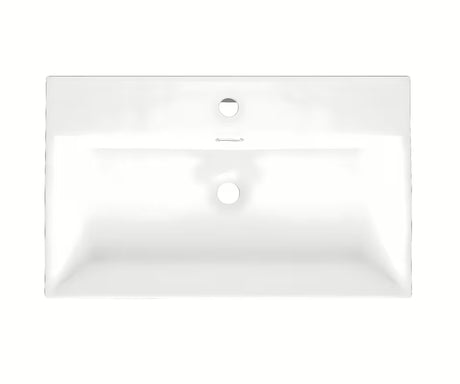 Bílé keramické závěsné umyvadlo SAT Cube Way 75x42 cm s přepadem a otvorem pro baterii