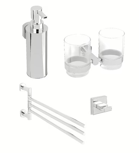 Cenově zvýhodněná sada koupelnových doplňků SAT Cube way v moderním minimalistickém designu