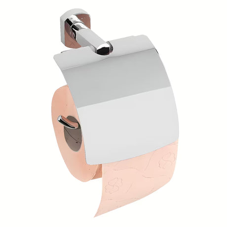 Chromový nástěnný držák toaletního papíru SAT Cube Way s oblým designem