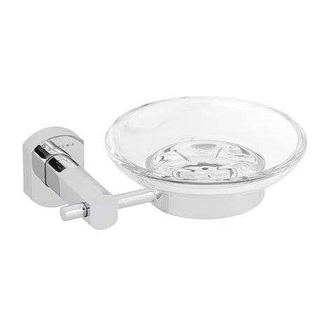 Nástěnná mýdlenka SAT Cube Way pro pevné mýdlo v provedení chrome