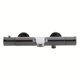Termostatická nástěnná vanová baterie SAT Dark v matném provedení PVD gun metal bez sprchového setu.