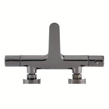 Termostatická nástěnná vanová baterie SAT Dark v matném provedení PVD gun metal bez sprchového setu.